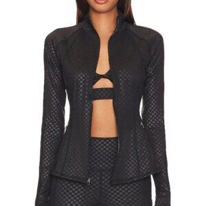 BEACH RIOT | Reina Running Jacket in Black Embossed Check